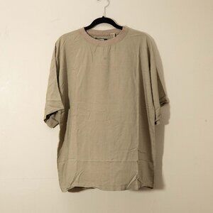 100% Rayon Tan Oversized Boxy Tee Shirt (XL)